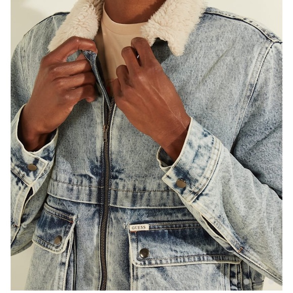 New GUESS Denim Bomber Jacket - Picture 6 of 6